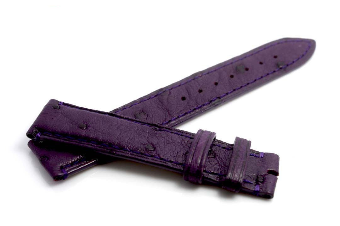 Deep purple Africa Ostrich leather watch strap